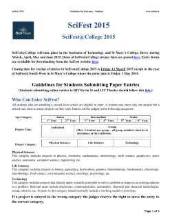 Guidelines for Entries 2015 (Paper) - Students