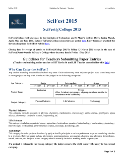 Guidelines for Entries 2015 (Paper) - Teachers