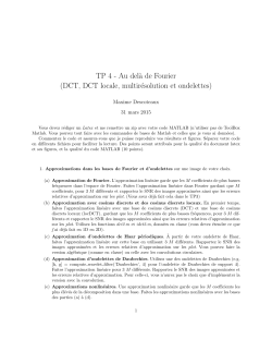 TP 4 - Au del`a de Fourier (DCT, DCT locale, multirÃ©solution