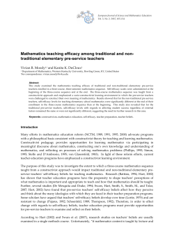 Mathematics teaching efficacy among traditional and non