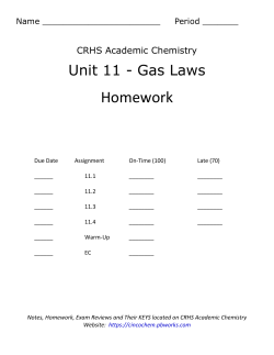 Homework - Cinco Ranch Academic Chemistry
