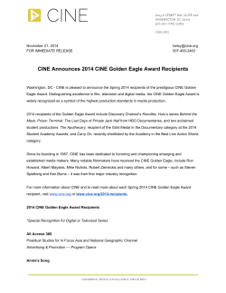 CINE Announces 2014 CINE Golden Eagle Award Recipients