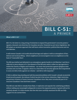 Bill C-51 - A primer