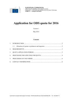 Application for ODS quota for 2016 - CIRCABC