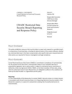CRADC Restricted Data Security Breach Reporting and Response