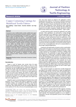 Copper Containing Coatings for Metallized Textile