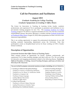 Call for Presenters - Center for Innovation in Teaching and Learning