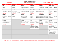 March â May 2015 Timetable
