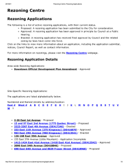 CoV Rezoning Applications snapshot, 1-June-2015