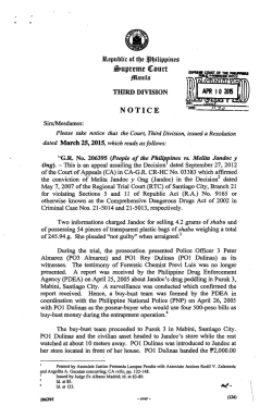 NOTICE - Supreme Court of the Philippines