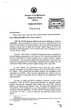 NOTICE - Supreme Court of the Philippines