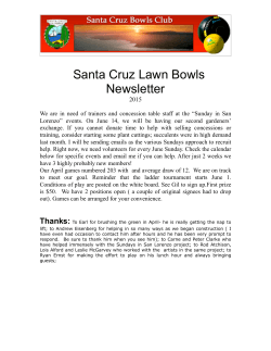 June 2015 Newsletter - Santa Cruz Lawn Bowls Club