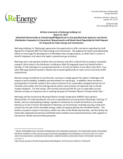 ReEnergy Holdings LLC - New England Clean Energy RFP