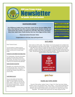 to view newsletter - Cliff Lane Primary