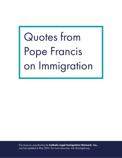 Quotes from Pope Francis on Immigration