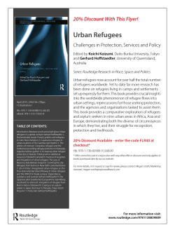 Urban Refugees: Challenges in Protection, Services and Policy
