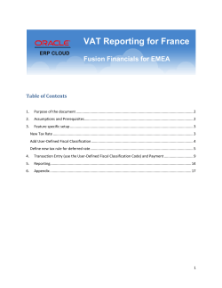 VAT Reporting for France - Fusion Financials for EMEA