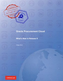 Oracle Procurement Cloud - What`s New in Release 9