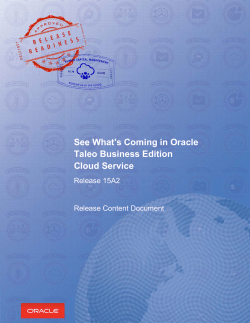 See What`s Coming in Oracle Taleo Business Edition Cloud Service