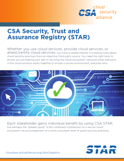 CSA Security, Trust and Assurance Registry (STAR)