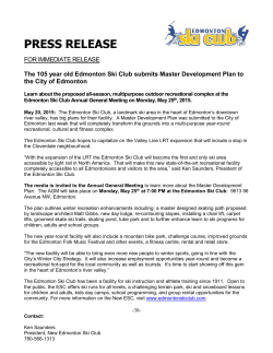 Press Release â Edmonton Ski Club Master