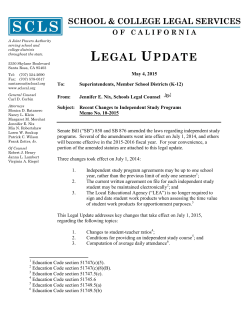 LEGAL UPDATE - School and College Legal Services of California