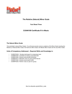 The Relative (Natural) Minor Scale CUS40109 Certificate IV in Music