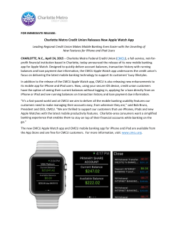 Charlotte Metro Credit Union Releases New Apple Watch App