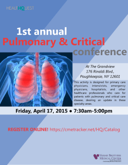 Pulmonary & Critical conference 1st annual