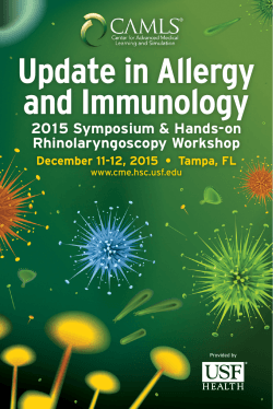 Update in Allergy and Immunology 2015 Symposium & Hands