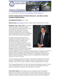 Cerritos College Board of Trustees Names Dr. Jose Fierro as New