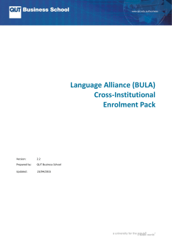Language Alliance (BULA) Cross-Institutional Enrolment Pack