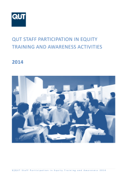 QUT Staff Participation in Equity Training and Awareness Activities