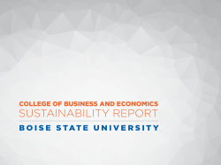 sustainability report - College Of Business and Economics