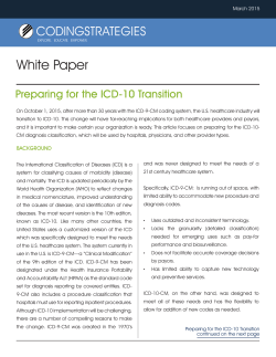 Preparing for the ICD-10 Transition