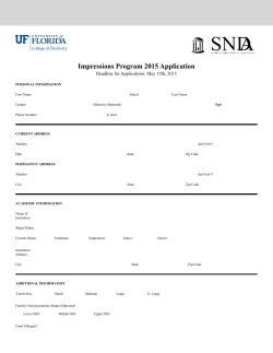 Impressions Program 2015 Application