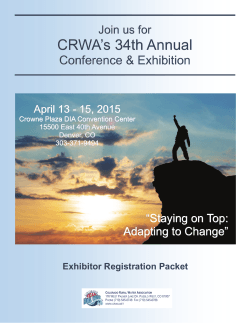 CRWA`s 34th Annual - Colorado Rural Water