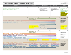 Summer Semester 2015 - Comal Independent School District