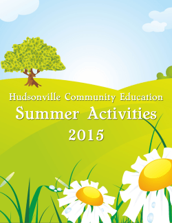 2015 Summer Brochure - Community Ed. Home