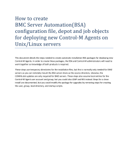 How to create BMC Server Automation(BSA) configuration file, depot