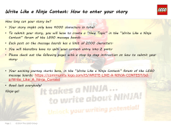 Write Like a Ninja Contest: How to enter your story