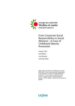 From Corporate Social Responsibility to Social Alliances : A Case of