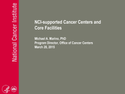 NCI-supported Cancer Centers and Core Facilities
