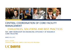 central coordination of core facility management