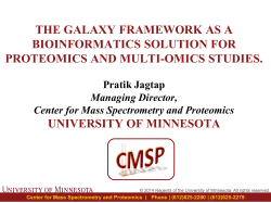 the galaxy framework as a bioinformatics solution for proteomics and