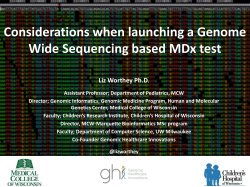 Considerations when launching a Genome Wide sequencing based