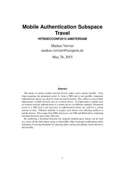 Mobile Authentication Subspace Travel