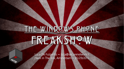 the windows phone freakshow - HITB Security Conference
