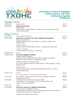 TXDHC 2015 Program - Conference Management