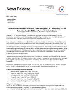 Constitution Pipeline announces latest recipients of community grants